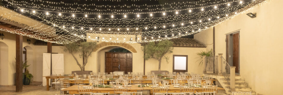 Immagine di tavolata matrimonio siciliano masseria papia agrigento